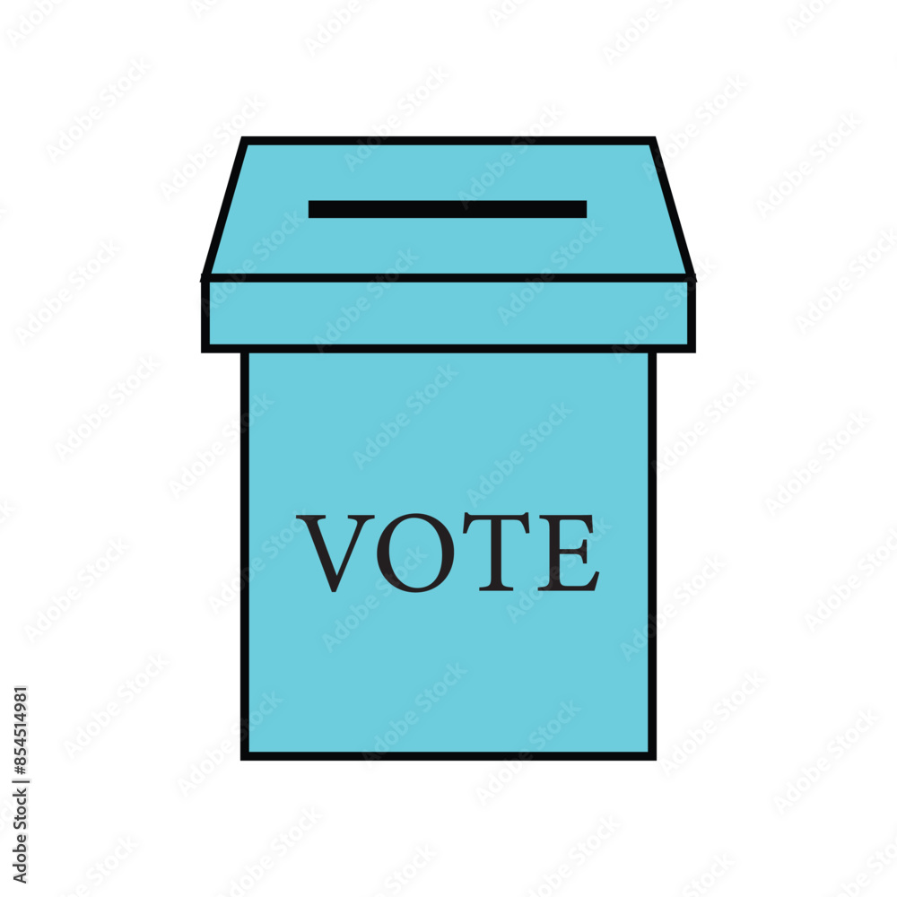Hand voting ballot box icon, Election Vote concept, Simple flat design ...