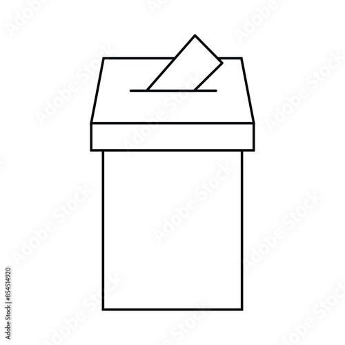 Vote box or ballot box icon isolated on white background illustration for graphic and web design. Election Vote concept icon template color editable. Vector illustration. Eps file 6.