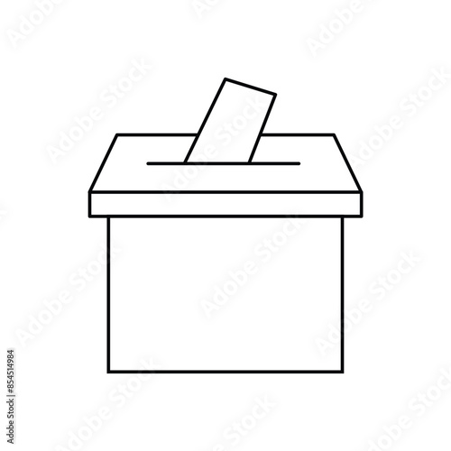 Vote box or ballot box icon isolated on white background illustration for graphic and web design. Election Vote concept icon template color editable. Vector illustration. Eps file 5.