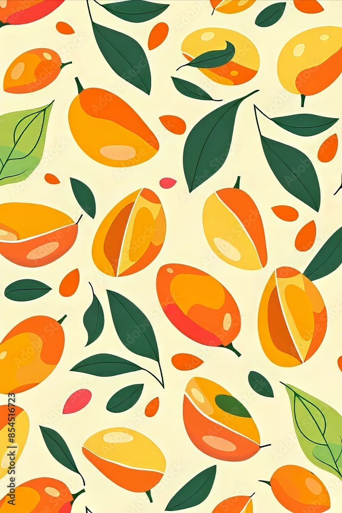 mango pattern cartoon style mango pattern cartoon style