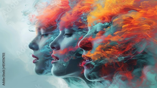 Abstract Portrait of Three Women in Smoke © vixion