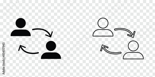 Transfer People Icon Design Remarketing icon. Transfer People Icon Design. exchange vector icon for web design isolated on transparent background. Vector illustration. Eps file 52.