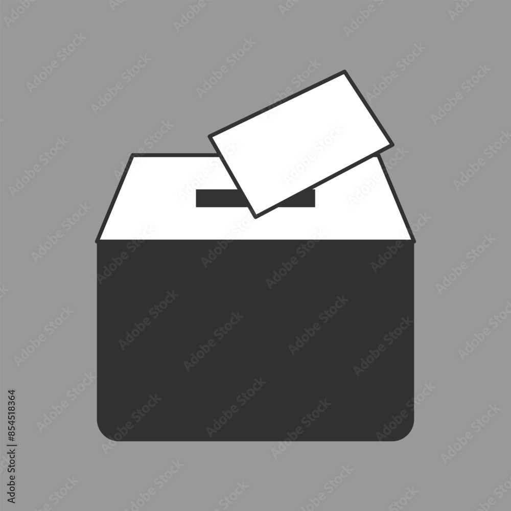 Election voter box icon in flat style. Ballot suggestion vector illustration on grey isolated background. Election vote business concept. Vector illustration. Eps file 28. Election voter box icon in flat style. Ballot suggestion vector illustration on grey isolated background. Election vote business concept. Vector illustration. Eps file 28.