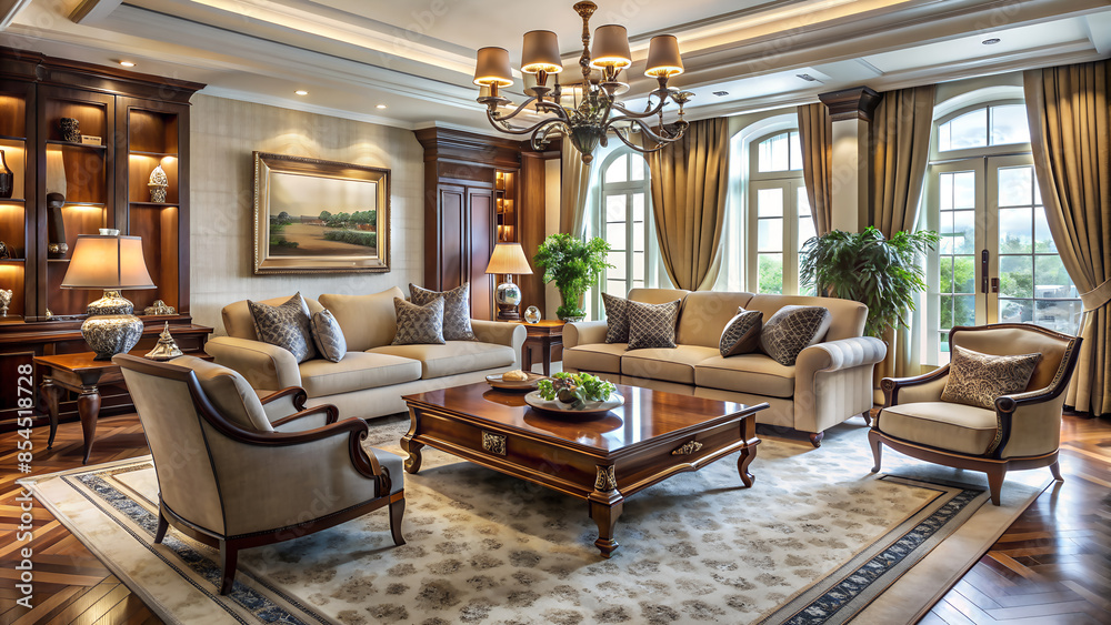 Fototapeta premium Ultimate Guide to Luxury Living Room Interiors Choosing the Perfect Armchairs