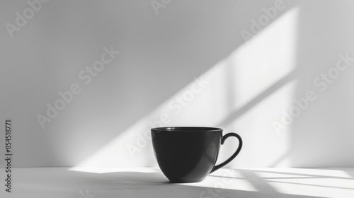 Wallpaper Mural The solitary black cup set against a white backdrop Torontodigital.ca