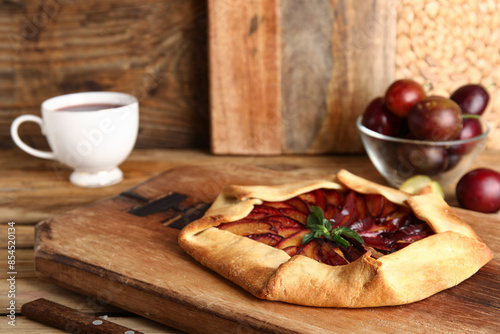 Homemade plum galette with ...