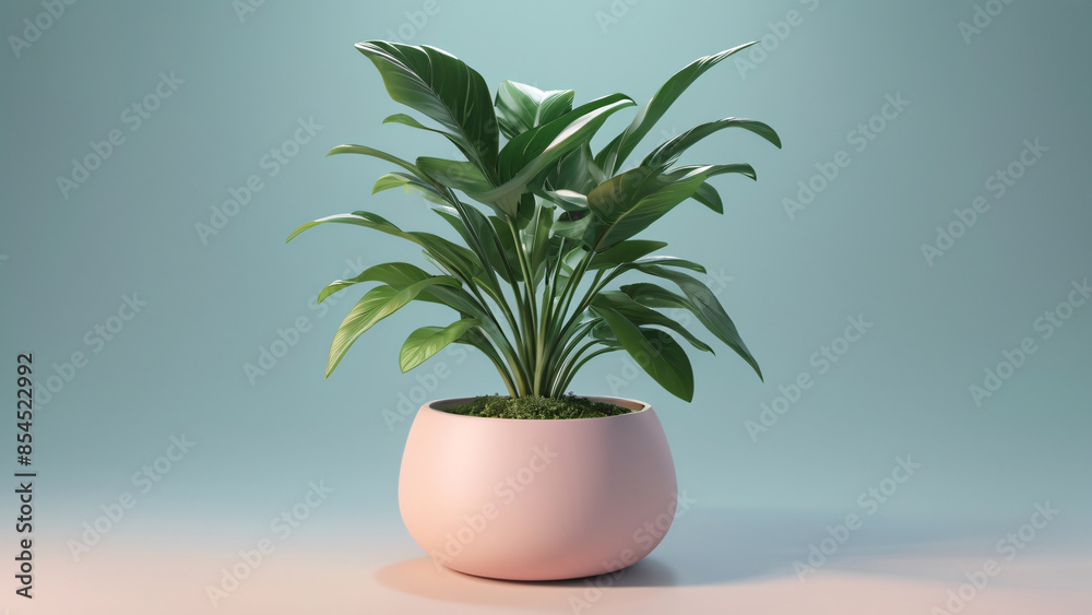 Potted plant in a simple, elegant pastel pot on a soft gradient background. Ideal for minimalistic decor, interior design, and botanical themes Potted plant in a simple, elegant pastel pot on a soft gradient background. Ideal for minimalistic decor, interior design, and botanical themes