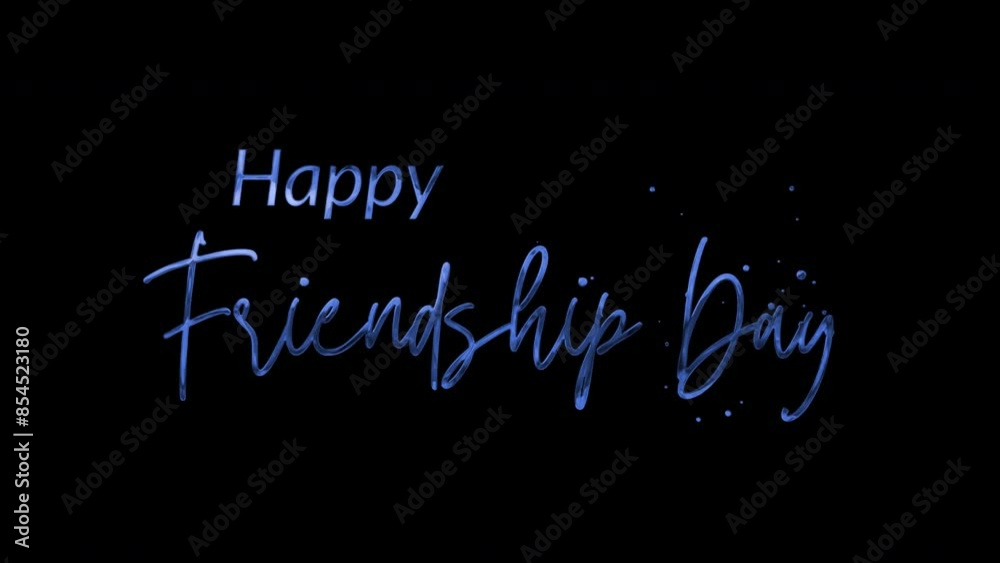 Elegant 4K Happy Friendship Day text animation with blue ink droplets forming flowing calligraphy. Glowing effect, transparent background, perfect for celebratory greetings.
Elegant 4K Happy Friendship Day text animation with blue ink droplets forming flowing calligraphy. Glowing effect, transparent background, perfect for celebratory greetings.