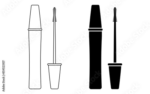 mascara icon set isolated on white background