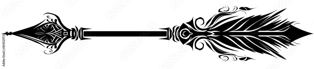 Tribal Black Arrow with Spiral Decorative Graphic Design Elements Tribal Black Arrow with Spiral Decorative Graphic Design Elements