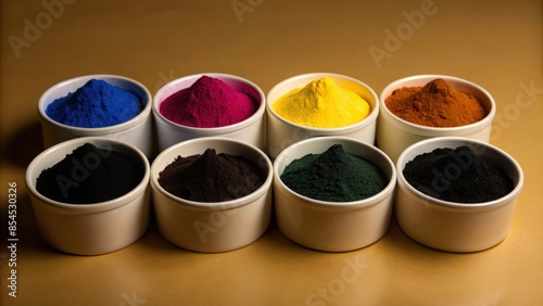 Rainbow in a container: Thermochromic Pigment Powder in Rainbow Colors in White Containers