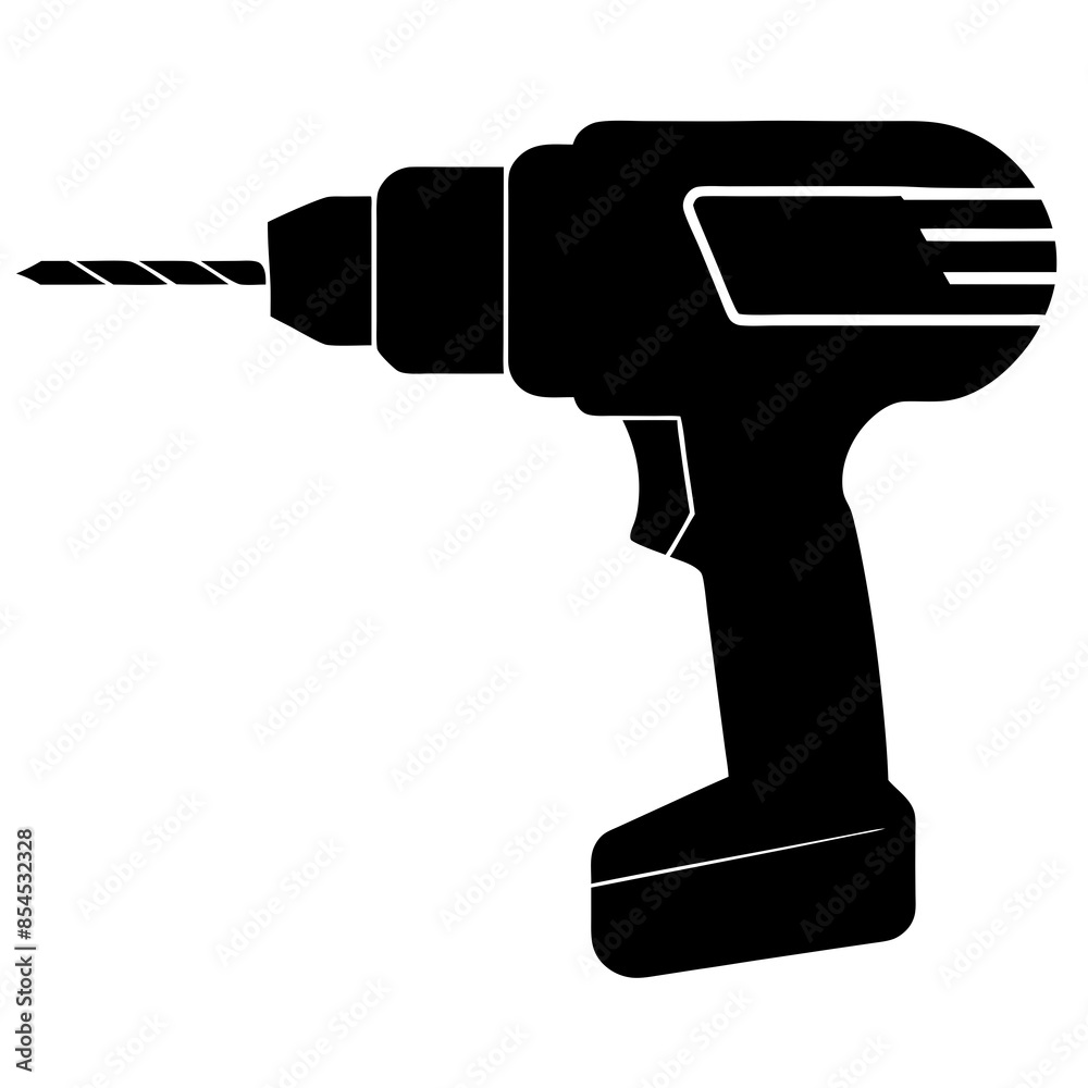 Drill silhouette vector illustration Drill silhouette vector illustration