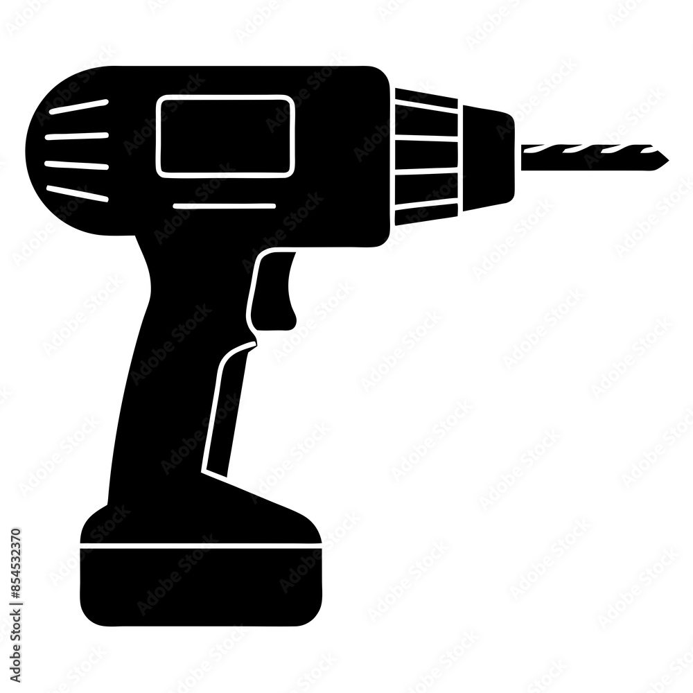 Drill silhouette vector illustration Drill silhouette vector illustration