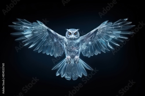 Owl animal bird blue. photo