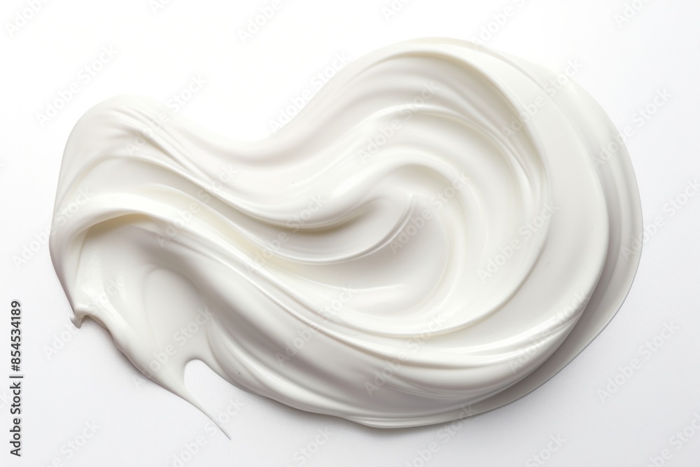 Smeared cream icing white white background. Smeared cream icing white white background.