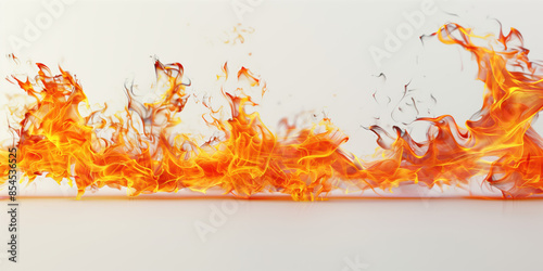 Dynamic Fireball Floating in Air on White Background