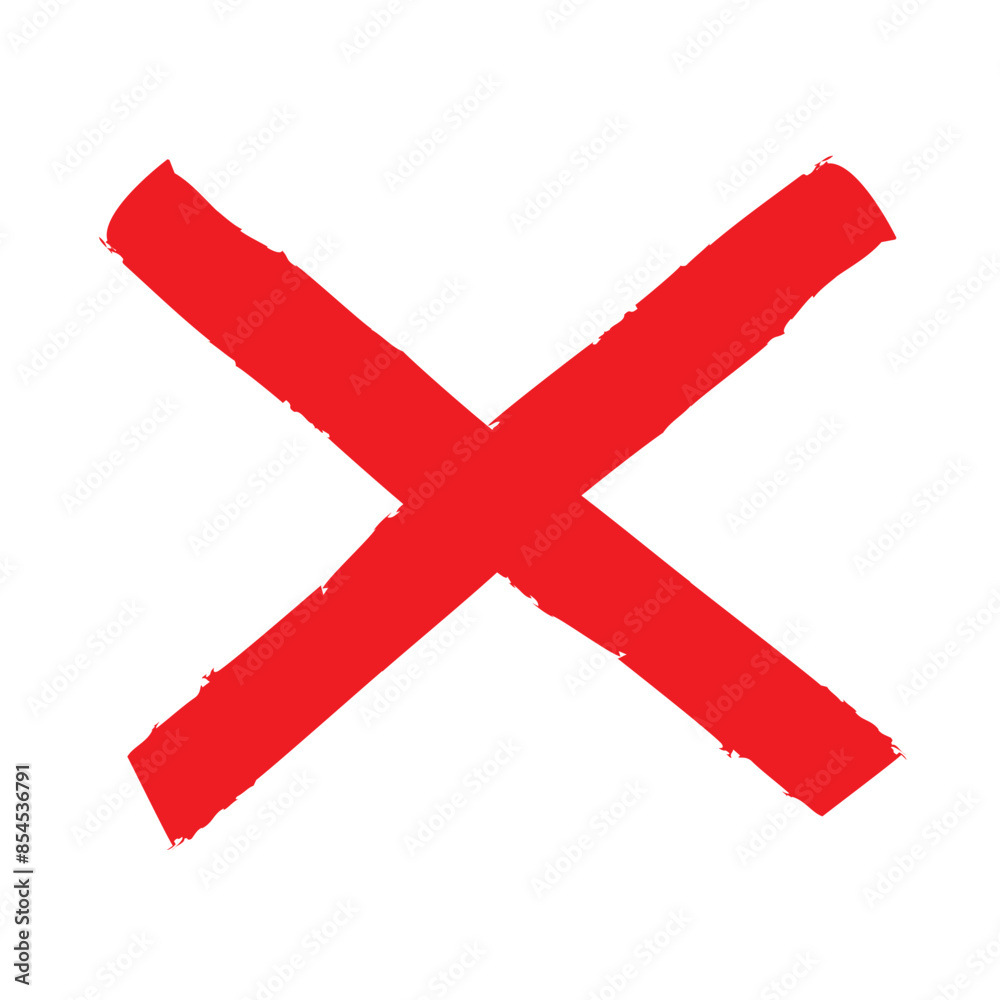 Obraz premium Red cross x vector icon. no wrong symbol. delete or false, vote sign. Red X on white background.