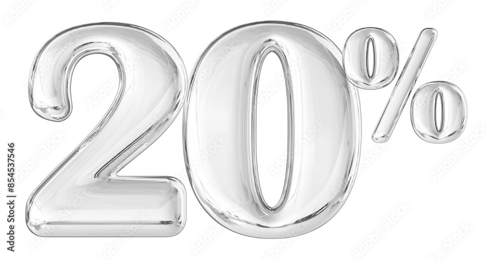 20 Percent Silver Number 3D 20 Percent Silver Number 3D