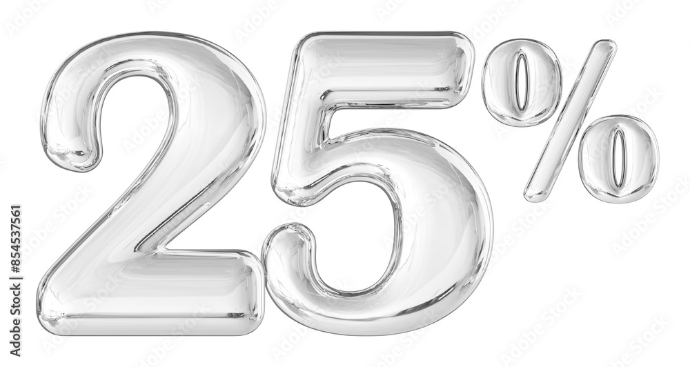 25 Percent Silver Number 3D 25 Percent Silver Number 3D