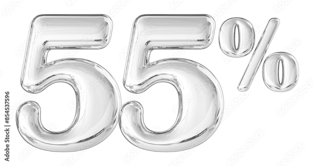 55 Percent Silver Number 3D 55 Percent Silver Number 3D