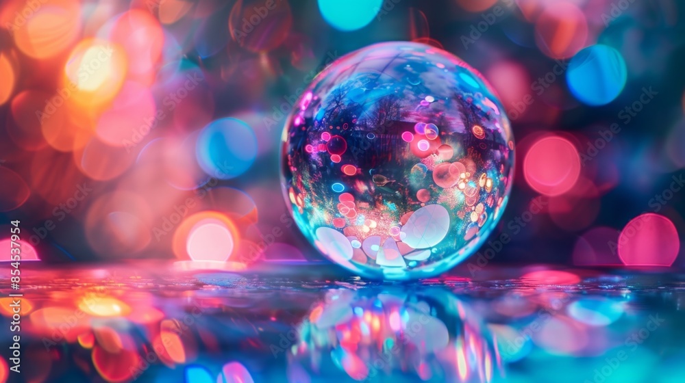Colorful Bubble with Bokeh Effect, Generative AI Colorful Bubble with Bokeh Effect, Generative AI