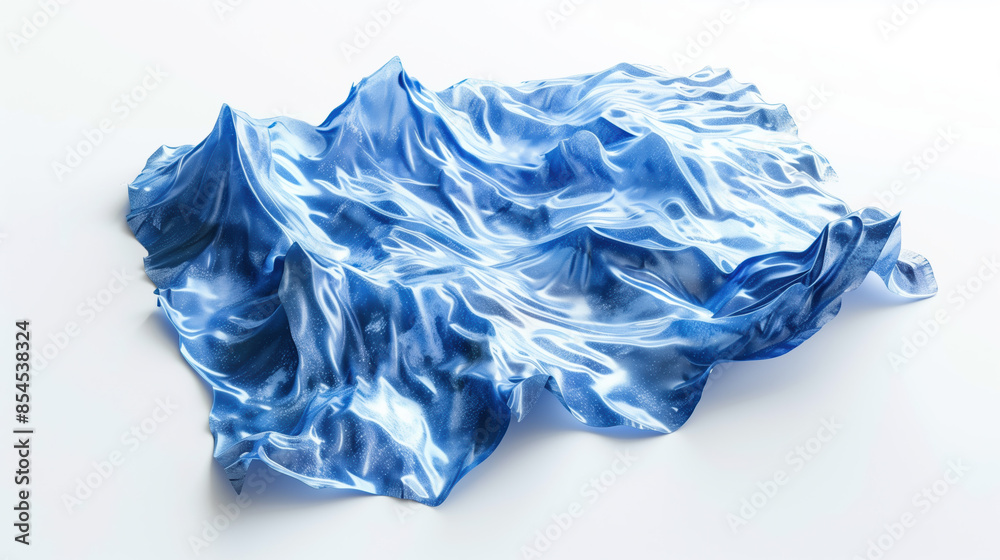 Fototapeta premium Energetic Blue Water Splash On White Background