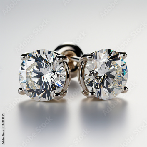 Small Round Diamond Stud Earrings