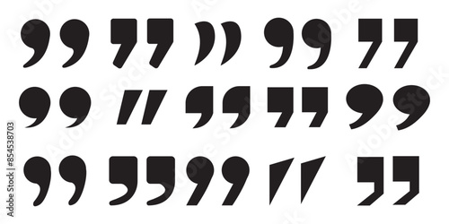 Set of quote mark. Quotes icon vector set.  for conversation or definition. Quote speech symbol vector illustration. Talk bubble speech icon.