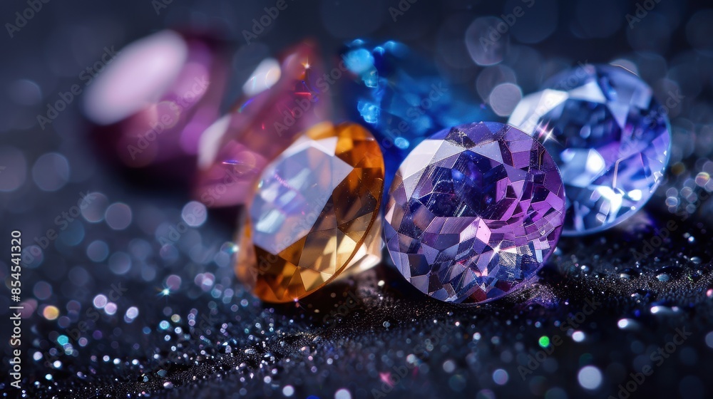 Natural Sapphire gemstone, Jewel or gems on black shine color Natural Sapphire gemstone, Jewel or gems on black shine color