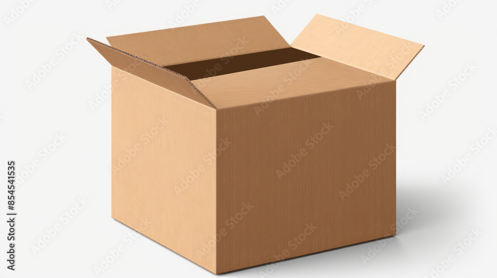 Cardboard box isolated on white. Mockup for design Cardboard box isolated on white. Mockup for design