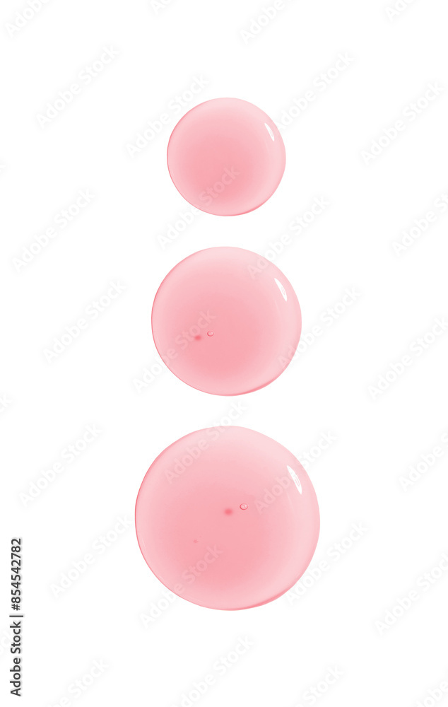Fotografia round drops of serum gel texture cosmetic products on a transparent background t