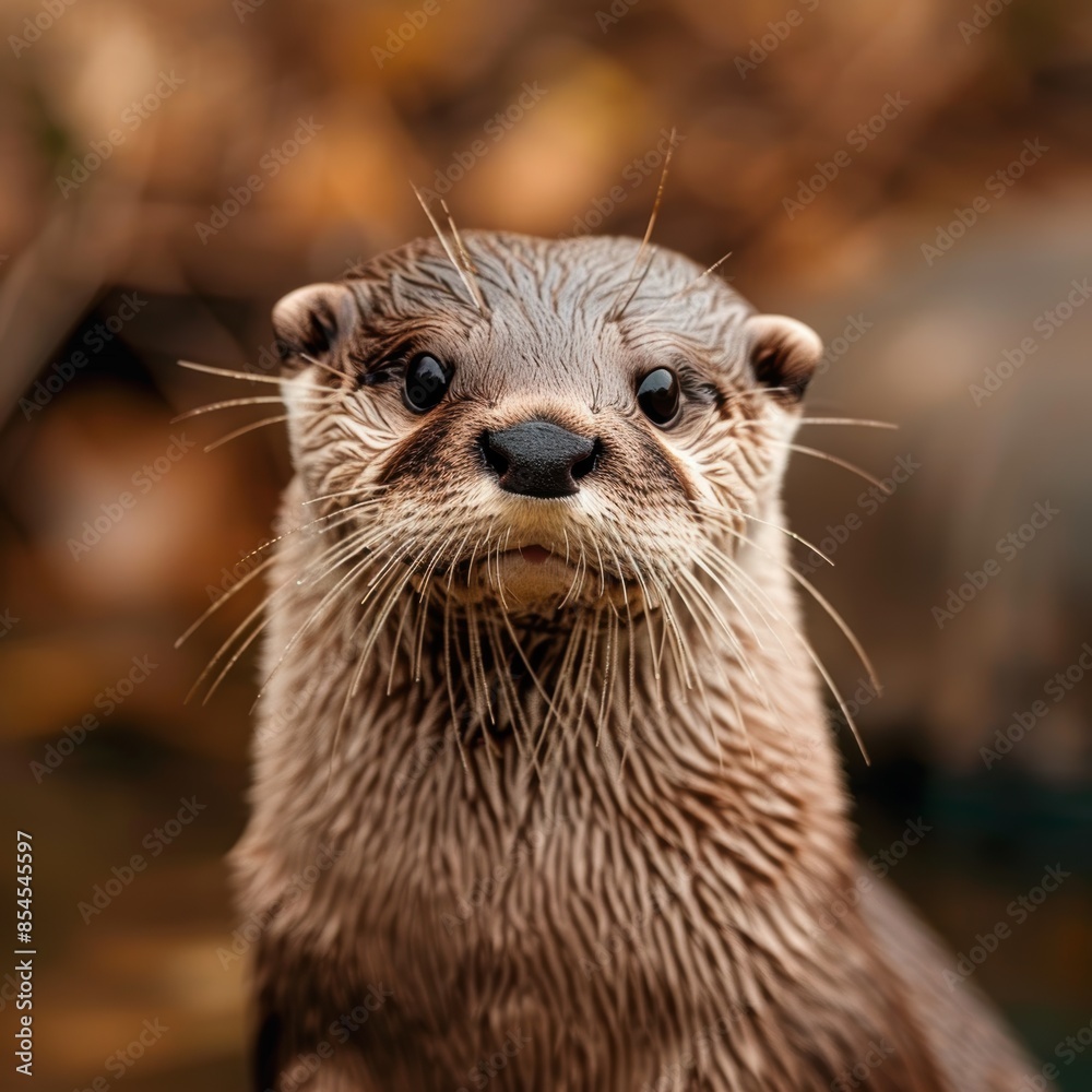 Adorable otter with big eyes and whiskers