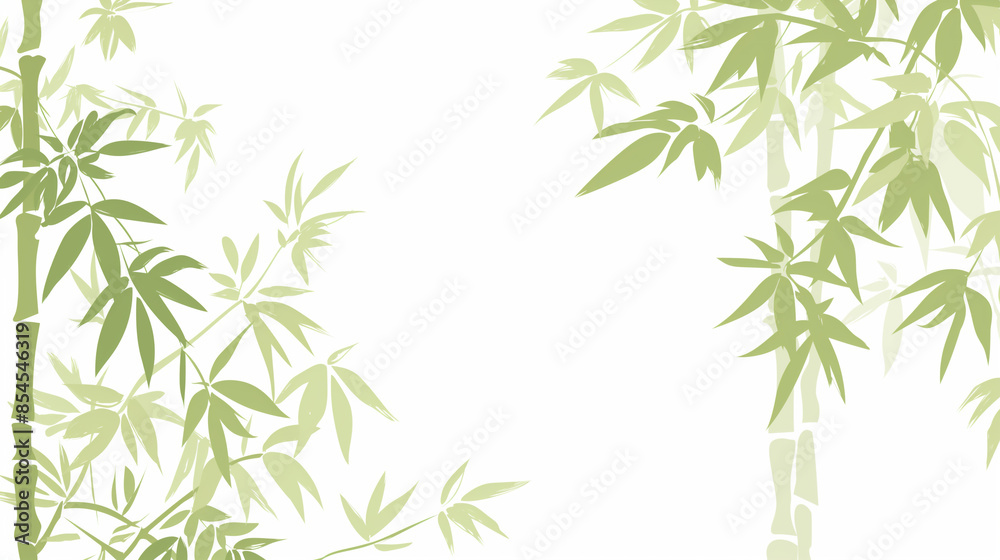 Fototapeta premium 竹林の水彩画の背景イラスト 16:9