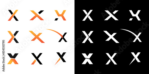 Set of letter X logo vector. Modern creative inspiration letter X logo collection