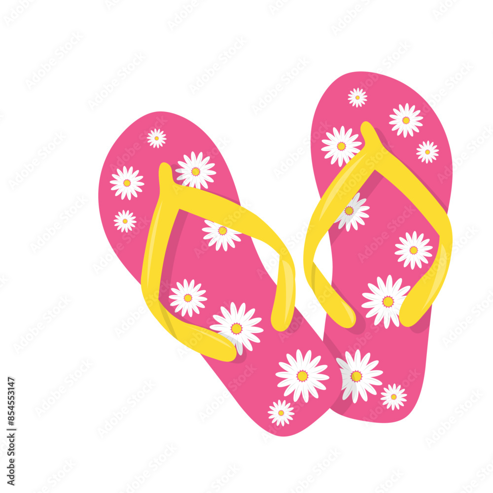 Summer Flip Flops with Beautiful Flowers; Beach Flip Flops; Hot summer Flip Flops Summer Flip Flops with Beautiful Flowers; Beach Flip Flops; Hot summer Flip Flops
