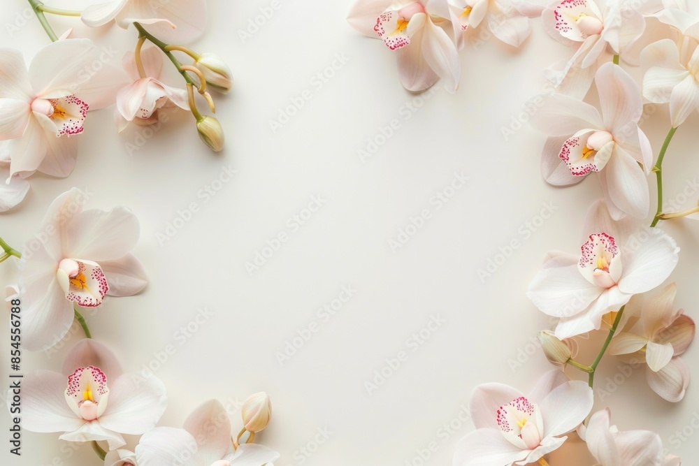 Elegant Orchid Frame with Copy Space - Ideal for Greeting Cards, Invitations, Posters