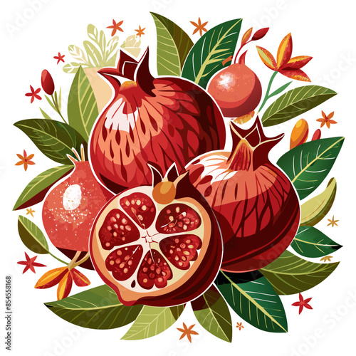 illustration of pomegranates