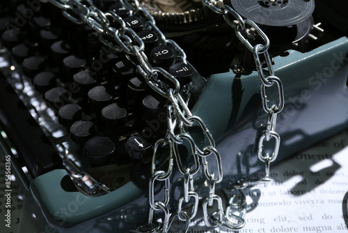 Vintage typewriter with cha...