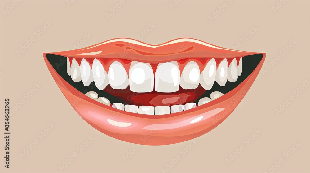 Fototapeta premium A beautiful smile with white teeth for advertising