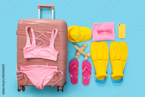 Suitcase with beach accesso...