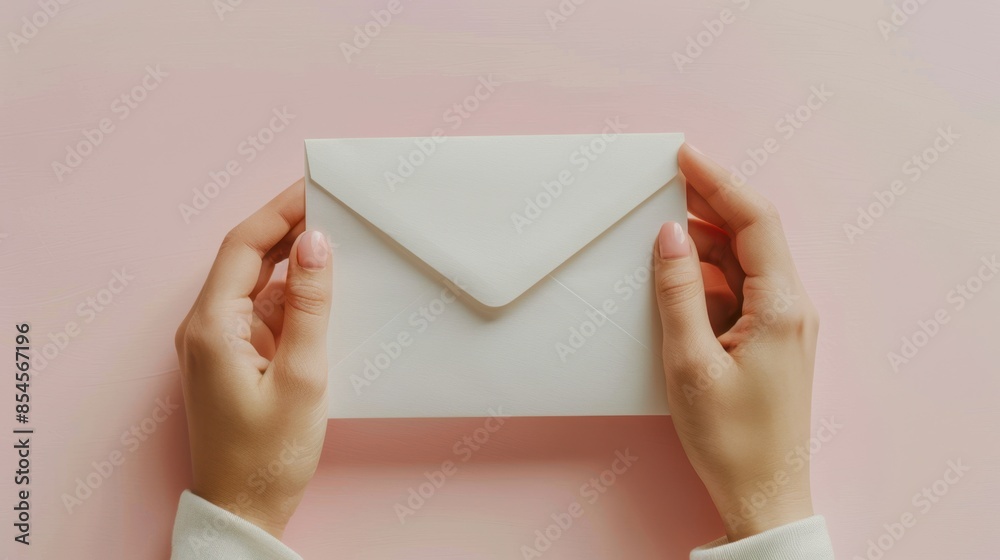 The hands holding envelope The hands holding envelope