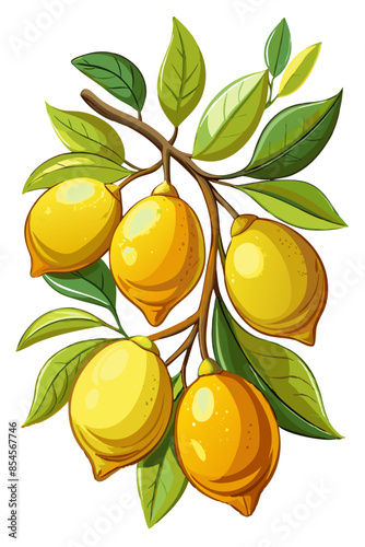 illustration of a branch with lemons
