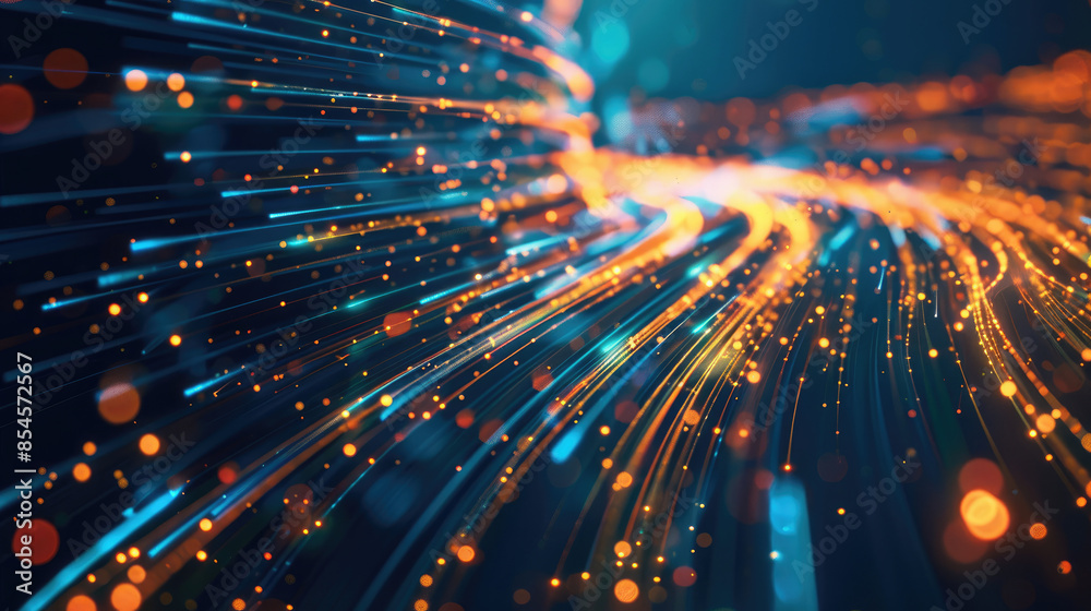 Naklejka premium Fiber Connection Abstract Tech Background. Abstract Tech Background