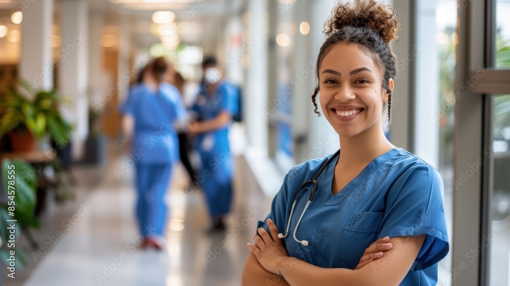 Fototapeta premium Nurse in hospital corridor