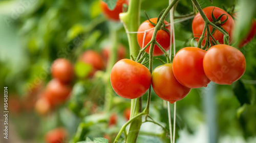 Red tomatoes in the greenhouse. healthy eating