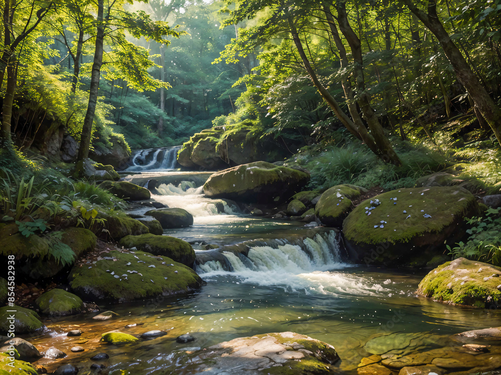 Obraz premium waterfall in the forest