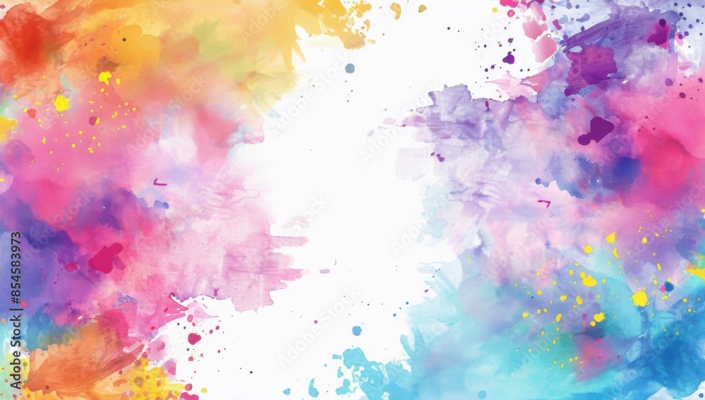Fototapeta premium Multicolor abstract watercolor background. AI.