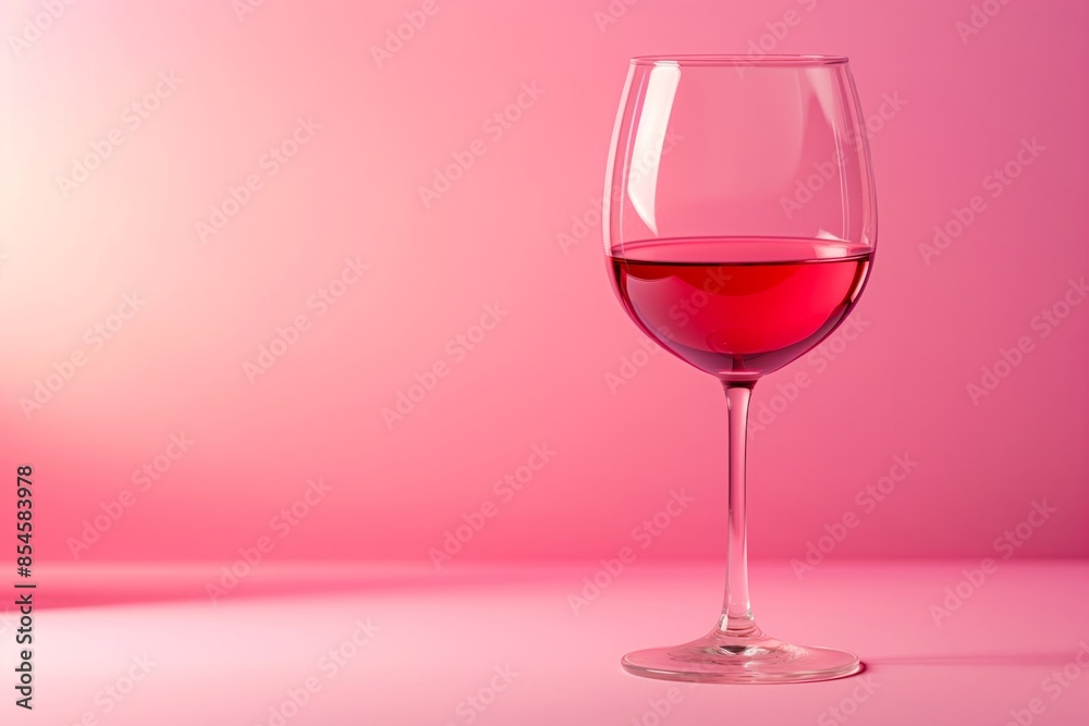 Glass of Rosé Wine - Elegant Drink in Soft Pink Light Glass of Rosé Wine - Elegant Drink in Soft Pink Light