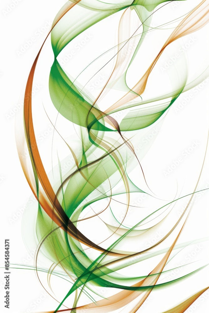 Abstract curves background. Smooth curves with gradients in black green brown colors. Captivating vector illustration. Design of albums, notebooks, banners, postcards, posters