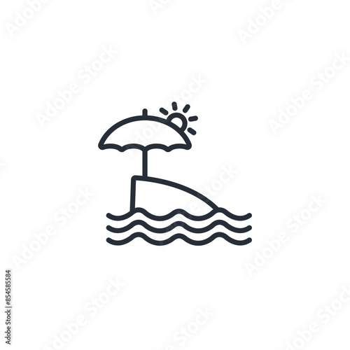 beach umbrella icon. vector.Editable stroke.linear style sign for use web design,logo.Symbol illustration.
